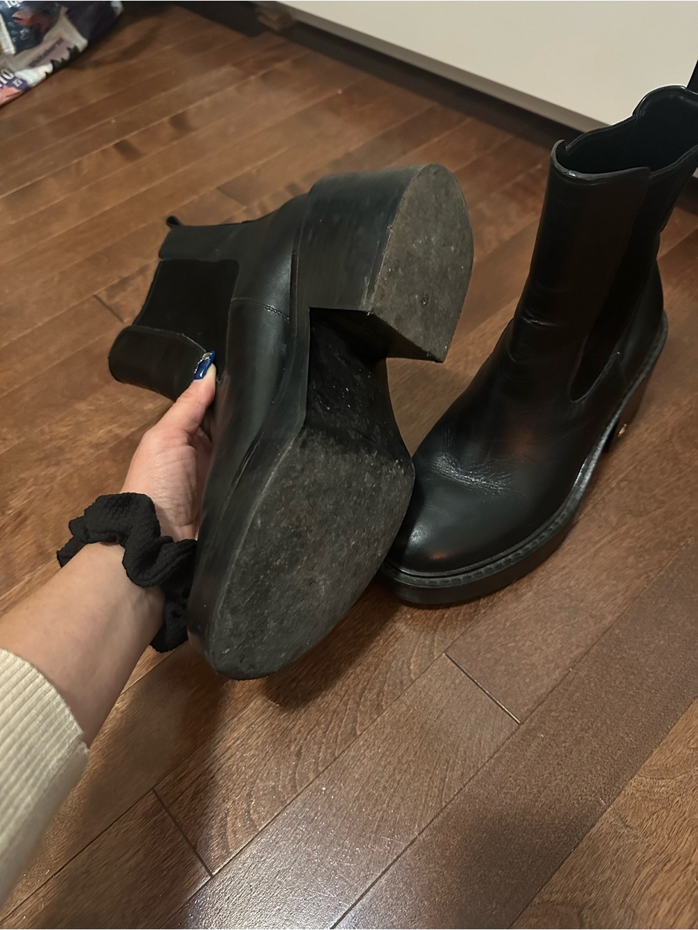 Coach Black Leather Platform Chelsea Boots - Picture 5 of 5